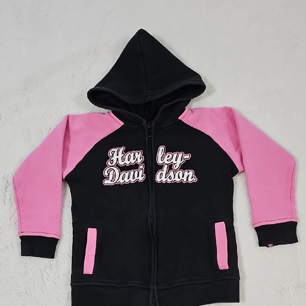 Harley-Davidson Kids Hoodie in Black and Pink